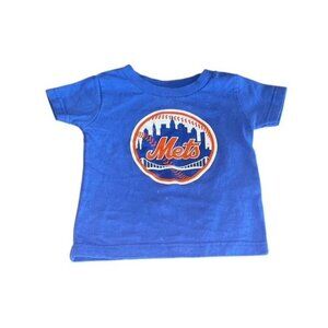 NY Mets Baby T Shirt 12 Months Blue MLB Baseball Short Sleeve Infant